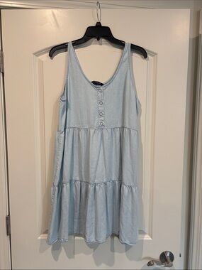 Velvet Heart Pale Blue Button-Front Tank Dress